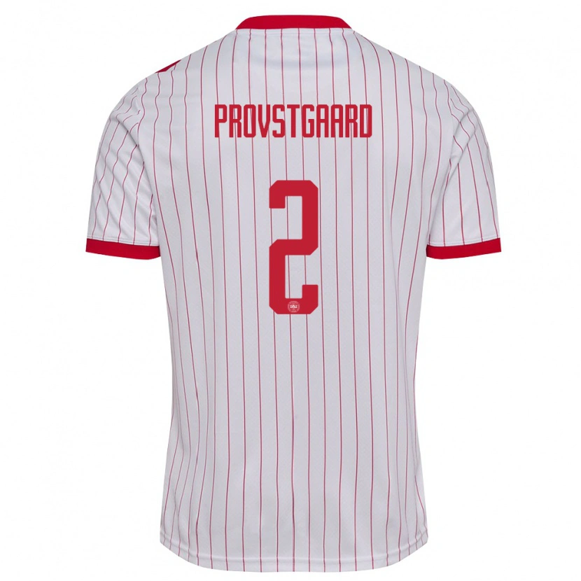 Danxen Kid Denmark Oliver Provstgaard #2 White Red Away Jersey 26-28 T-Shirt