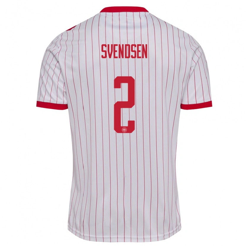 Danxen Kid Denmark Oliver Svendsen #2 White Red Away Jersey 26-28 T-Shirt