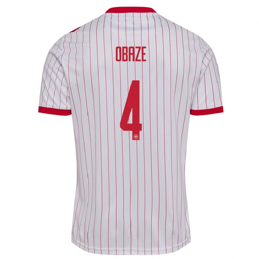 Danxen Kid Denmark Isabella Obaze #4 White Red Away Jersey 26-28 T-Shirt