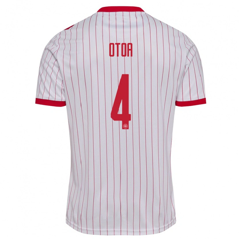 Danxen Kid Denmark Sebastian Otoa #4 White Red Away Jersey 26-28 T-Shirt
