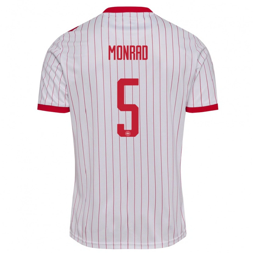 Danxen Kid Denmark Emil Monrad #5 White Red Away Jersey 26-28 T-Shirt