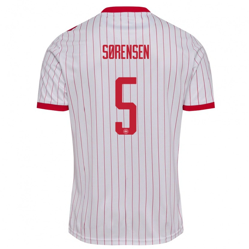 Danxen Kid Denmark Simone Boye Sorensen #5 White Red Away Jersey 26-28 T-Shirt
