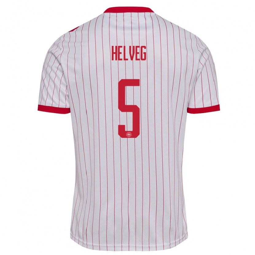 Danxen Kid Denmark Richard Helveg #5 White Red Away Jersey 26-28 T-Shirt