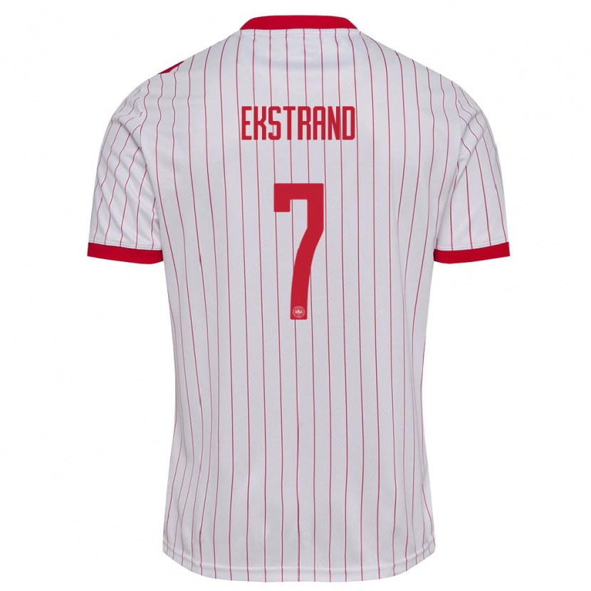 Danxen Kid Denmark Tobias Ekstrand #7 White Red Away Jersey 26-28 T-Shirt