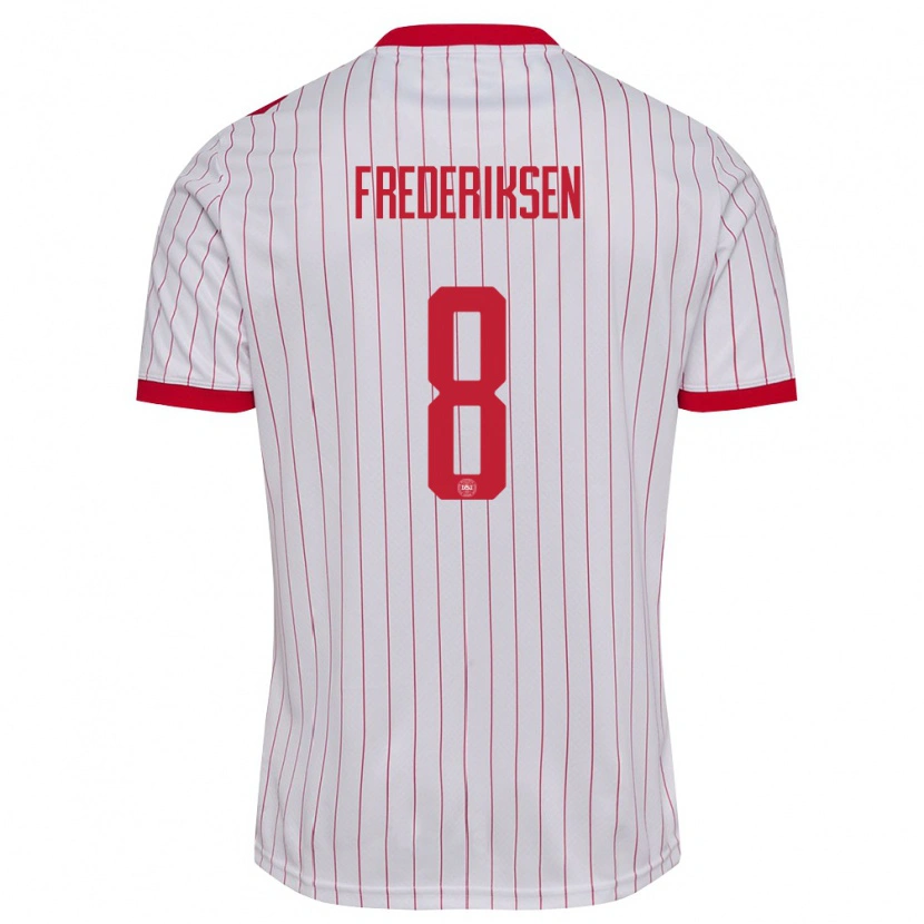 Danxen Kid Denmark Albert Frederiksen #8 White Red Away Jersey 26-28 T-Shirt