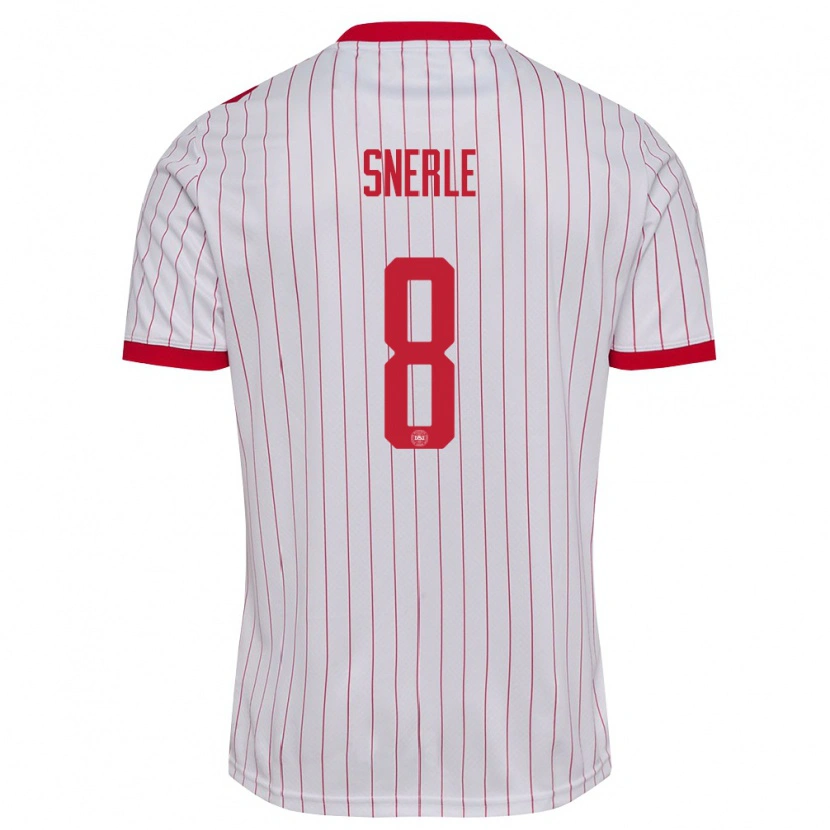 Danxen Kid Denmark Emma Snerle #8 White Red Away Jersey 26-28 T-Shirt