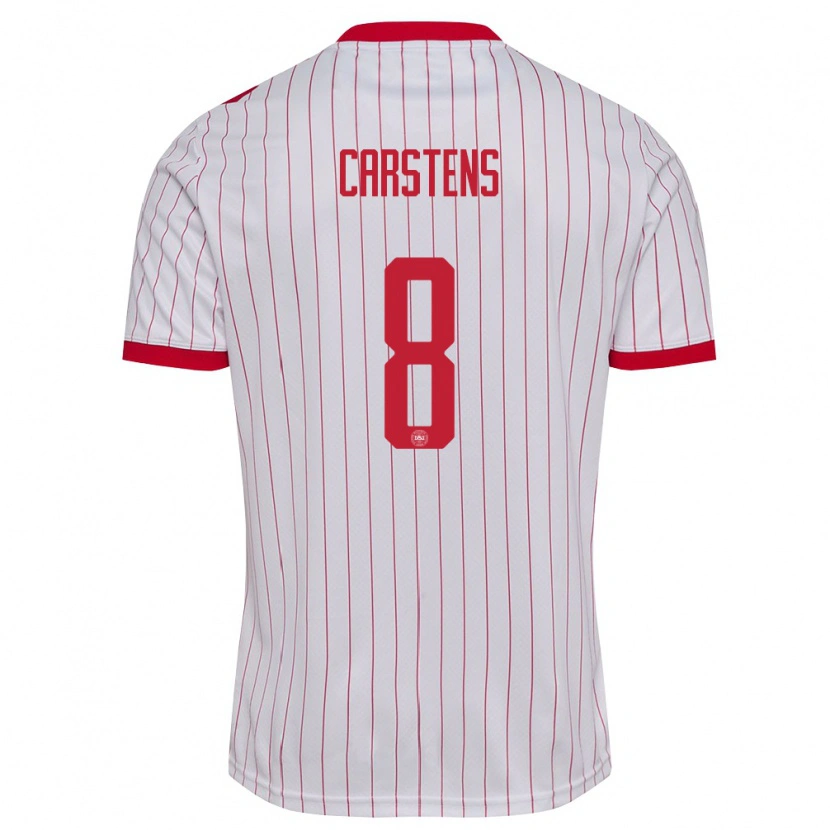 Danxen Kid Denmark Signe Carstens #8 White Red Away Jersey 26-28 T-Shirt