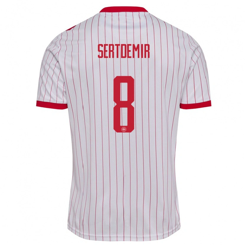Danxen Kid Denmark Zidan Sertdemir #8 White Red Away Jersey 26-28 T-Shirt