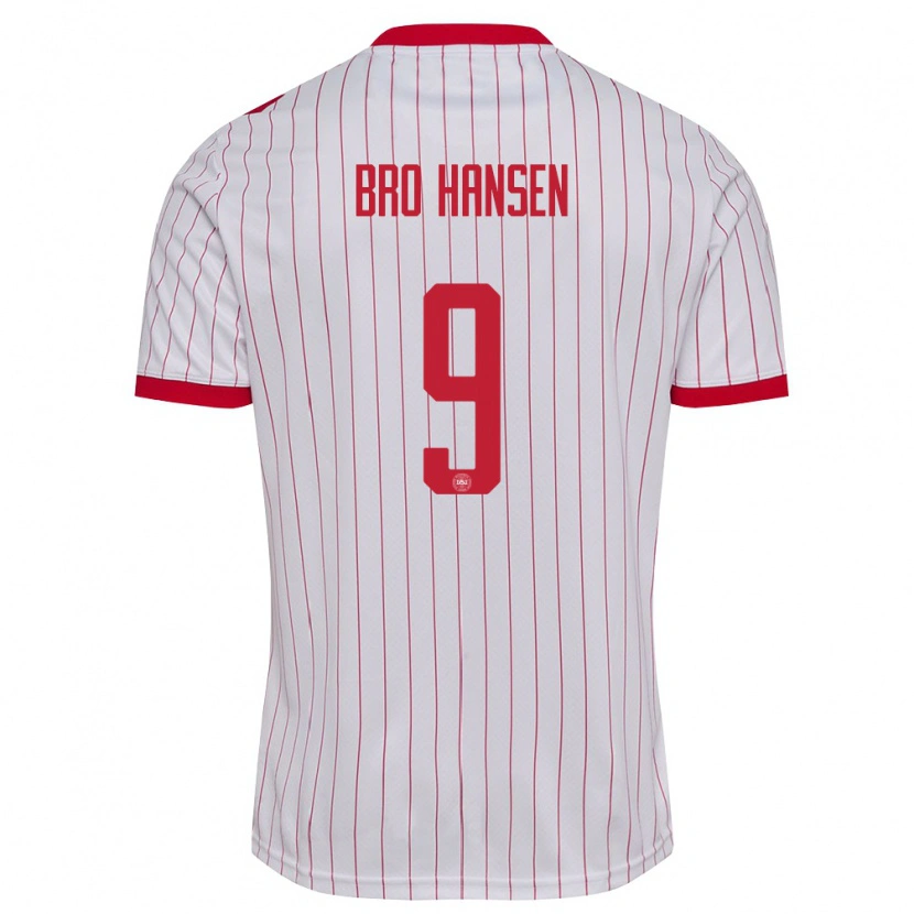 Danxen Kid Denmark Mikkel Bro Hansen #9 White Red Away Jersey 26-28 T-Shirt