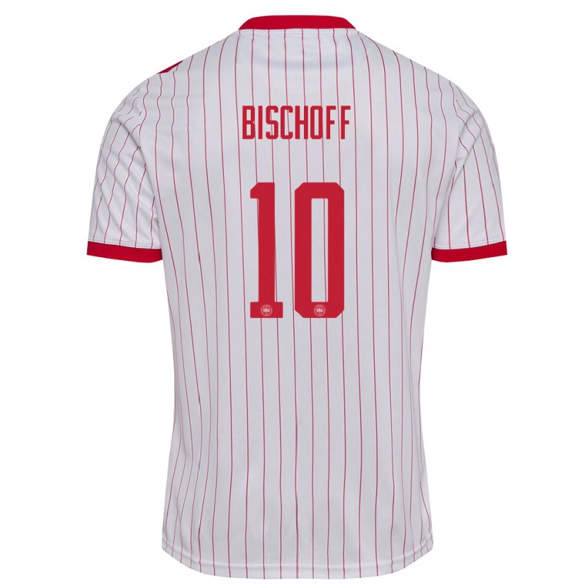Danxen Kid Denmark Clement Bischoff #10 White Red Away Jersey 26-28 T-Shirt