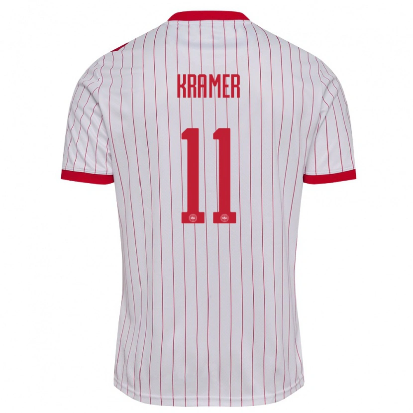 Danxen Kid Denmark Cornelia Kramer #11 White Red Away Jersey 26-28 T-Shirt