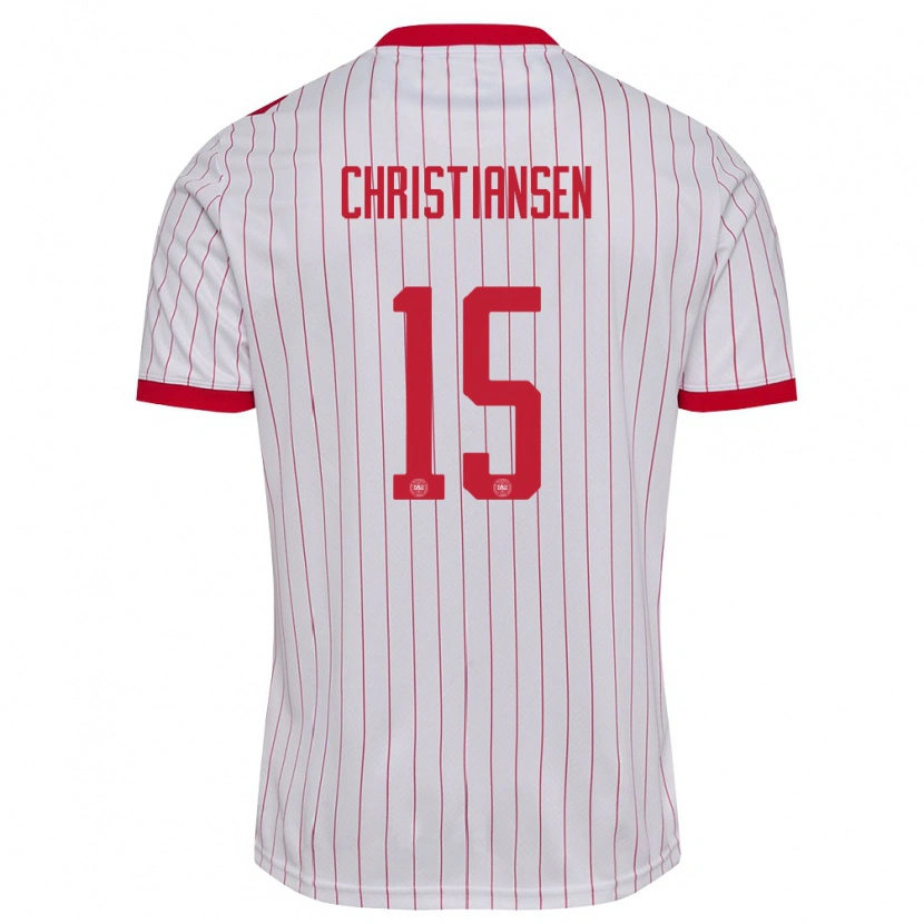 Danxen Kid Denmark Anton Christiansen #15 White Red Away Jersey 26-28 T-Shirt
