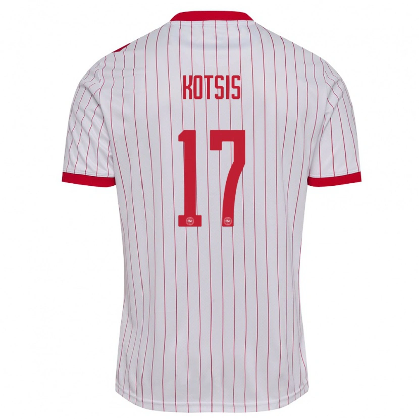 Danxen Kid Denmark Karl Kotsis #17 White Red Away Jersey 26-28 T-Shirt