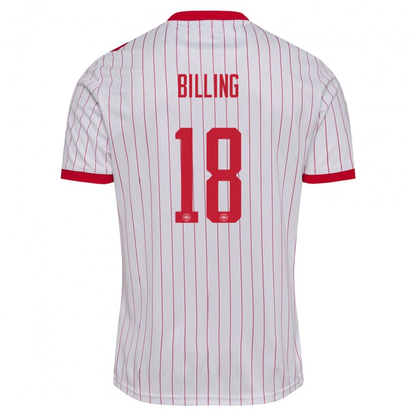 Danxen Kid Denmark Philip Billing #18 White Red Away Jersey 26-28 T-Shirt