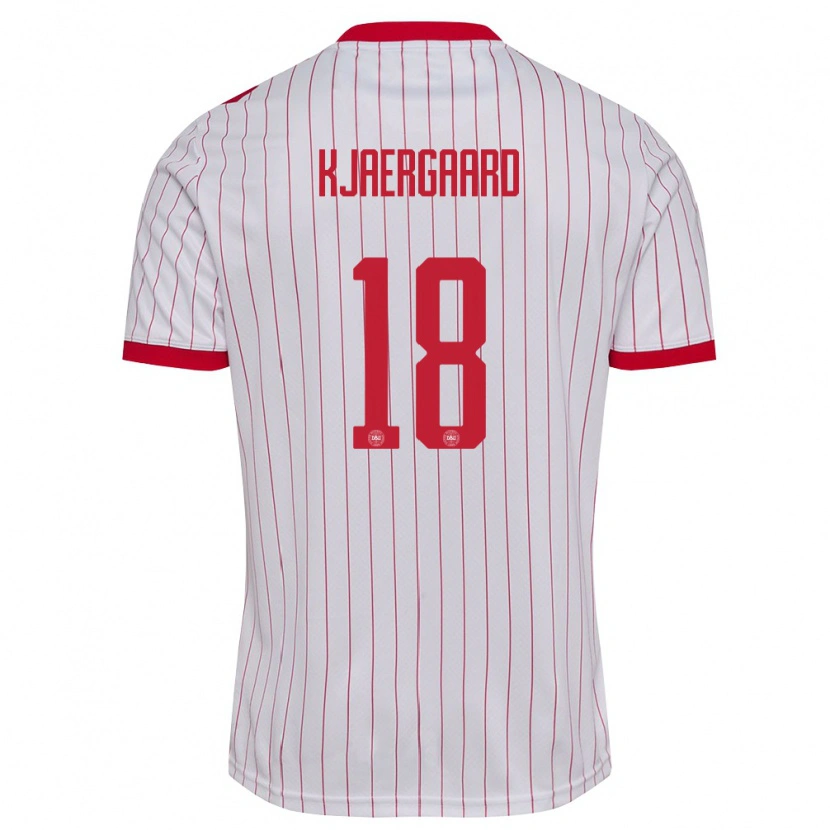 Danxen Kid Denmark Maurits Kjaergaard #18 White Red Away Jersey 26-28 T-Shirt