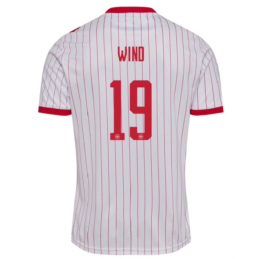 Danxen Kid Denmark Jonas Wind #19 White Red Away Jersey 26-28 T-Shirt