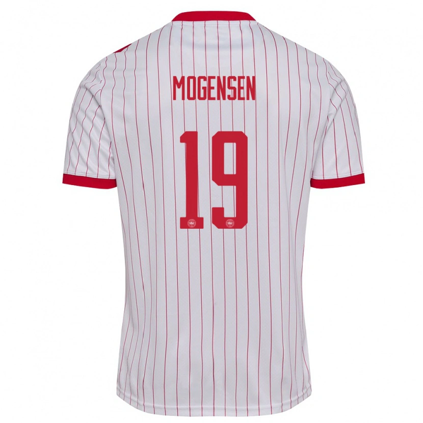 Danxen Kid Denmark Marcus Mogensen #19 White Red Away Jersey 26-28 T-Shirt