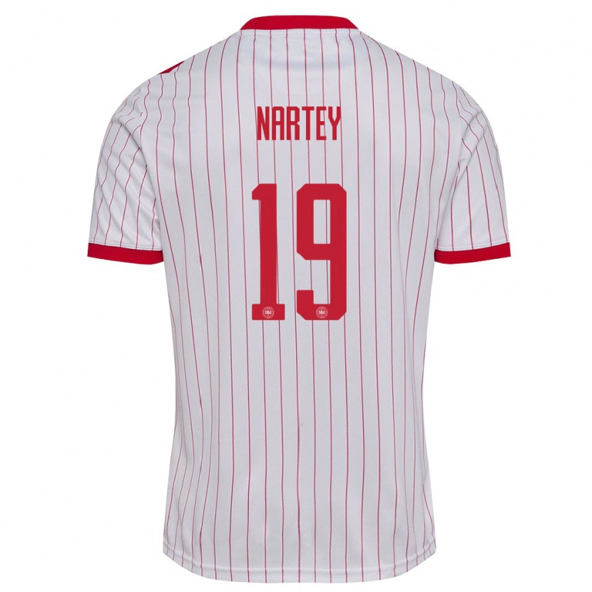 Danxen Kid Denmark Noah Nartey #19 White Red Away Jersey 26-28 T-Shirt