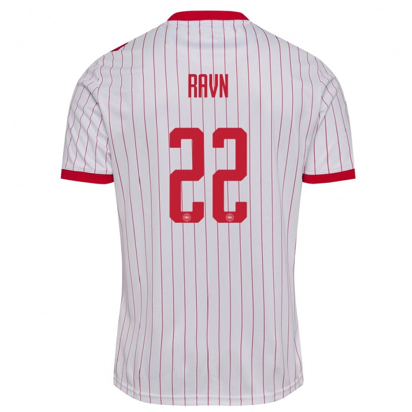Danxen Kid Denmark Anders Ravn #22 White Red Away Jersey 26-28 T-Shirt