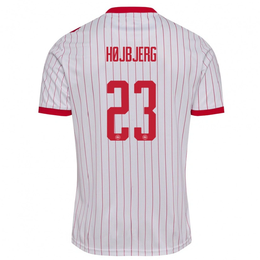 Danxen Kid Denmark Pierre-Emile Højbjerg #23 White Red Away Jersey 26-28 T-Shirt