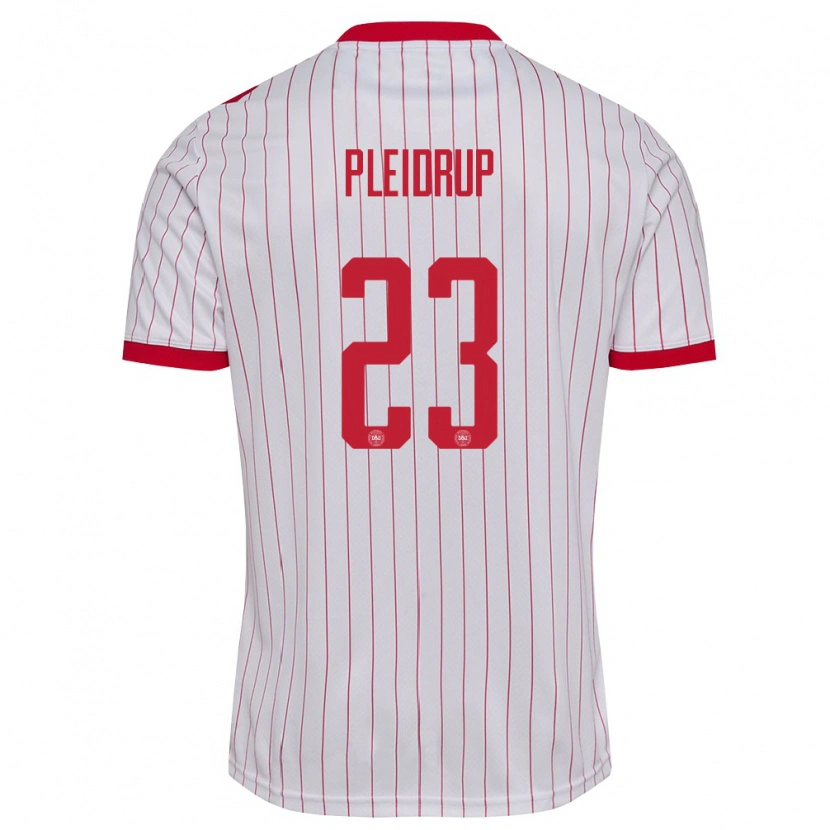 Danxen Kid Denmark Caroline Pleidrup #23 White Red Away Jersey 26-28 T-Shirt