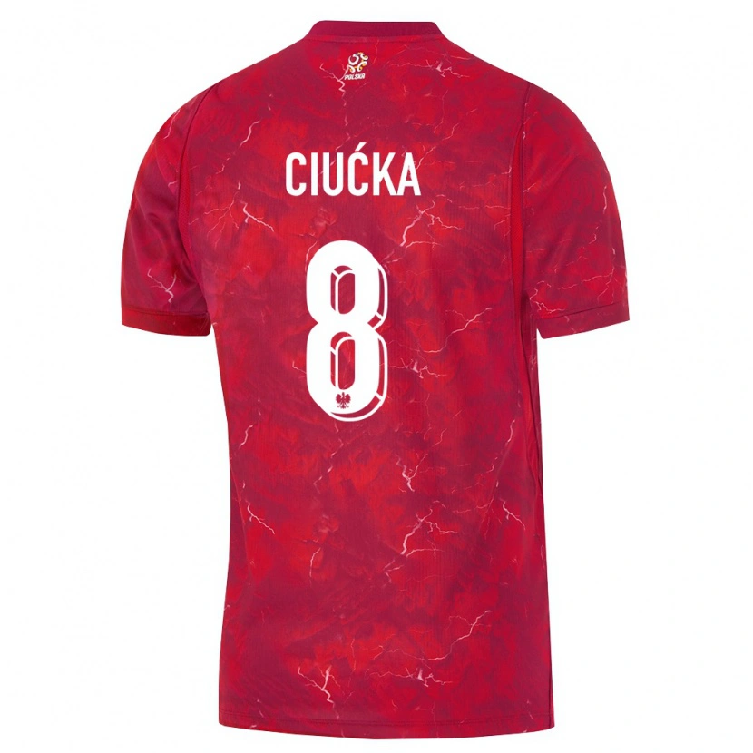 Danxen Kid Poland Adam Ciućka #8 Red White Away Jersey 26-28 T-Shirt
