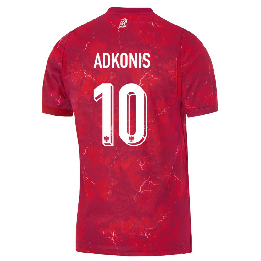 Danxen Kid Poland Jakub Adkonis #10 Red White Away Jersey 26-28 T-Shirt
