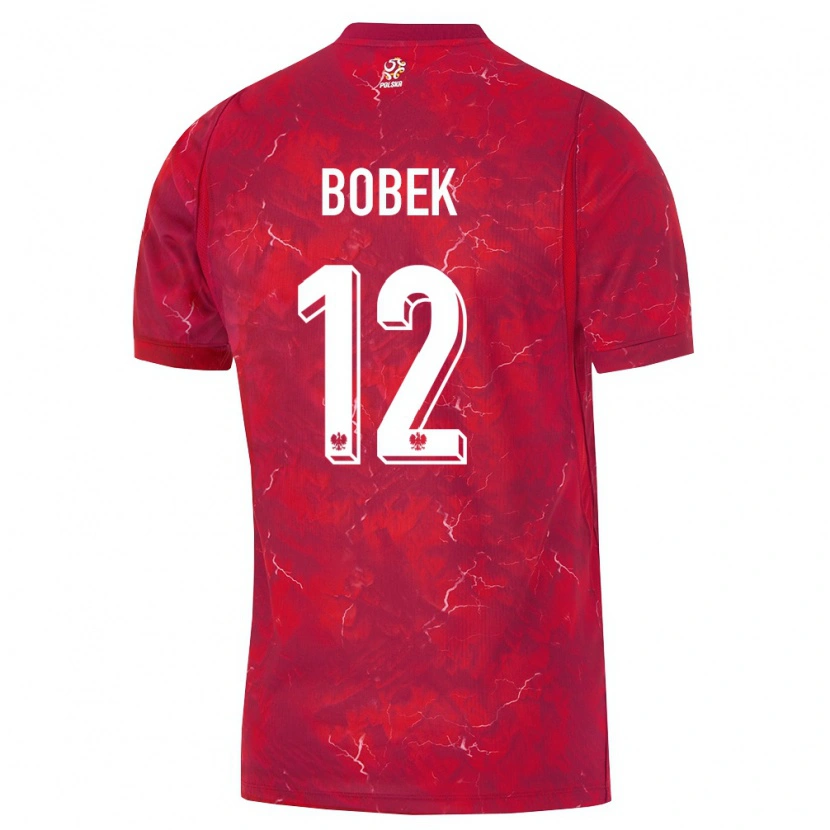 Danxen Kid Poland Aleksander Bobek #12 Red White Away Jersey 26-28 T-Shirt