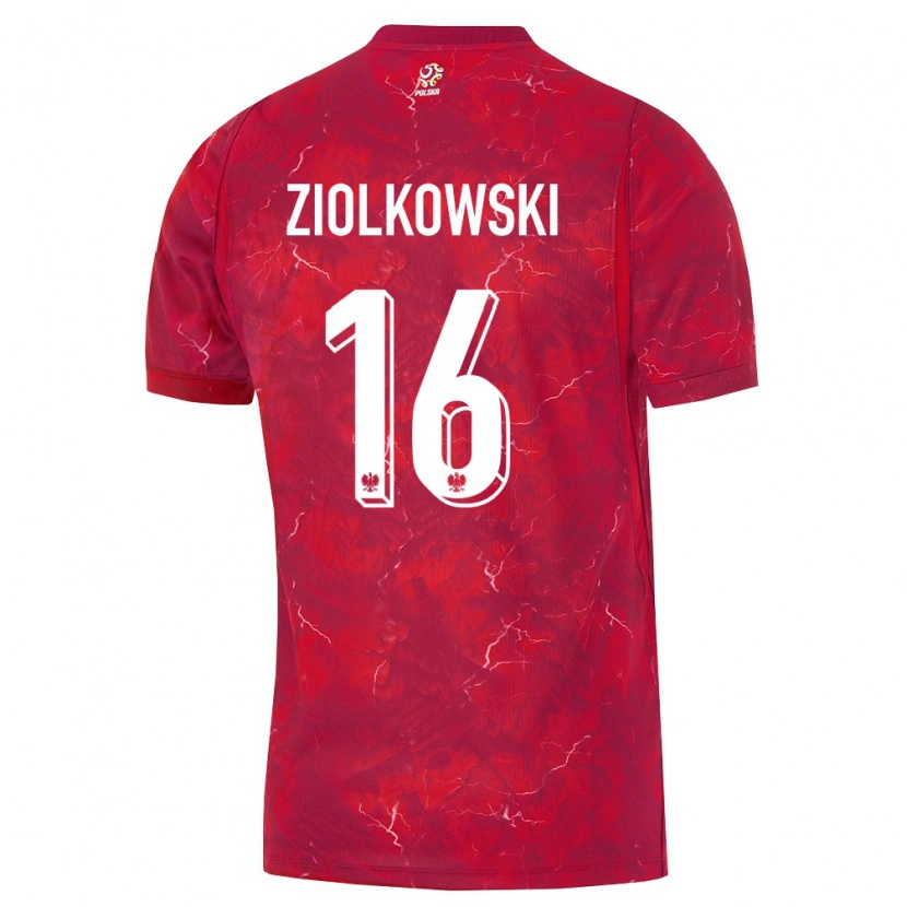 Danxen Kid Poland Jan Ziolkowski #16 Red White Away Jersey 26-28 T-Shirt