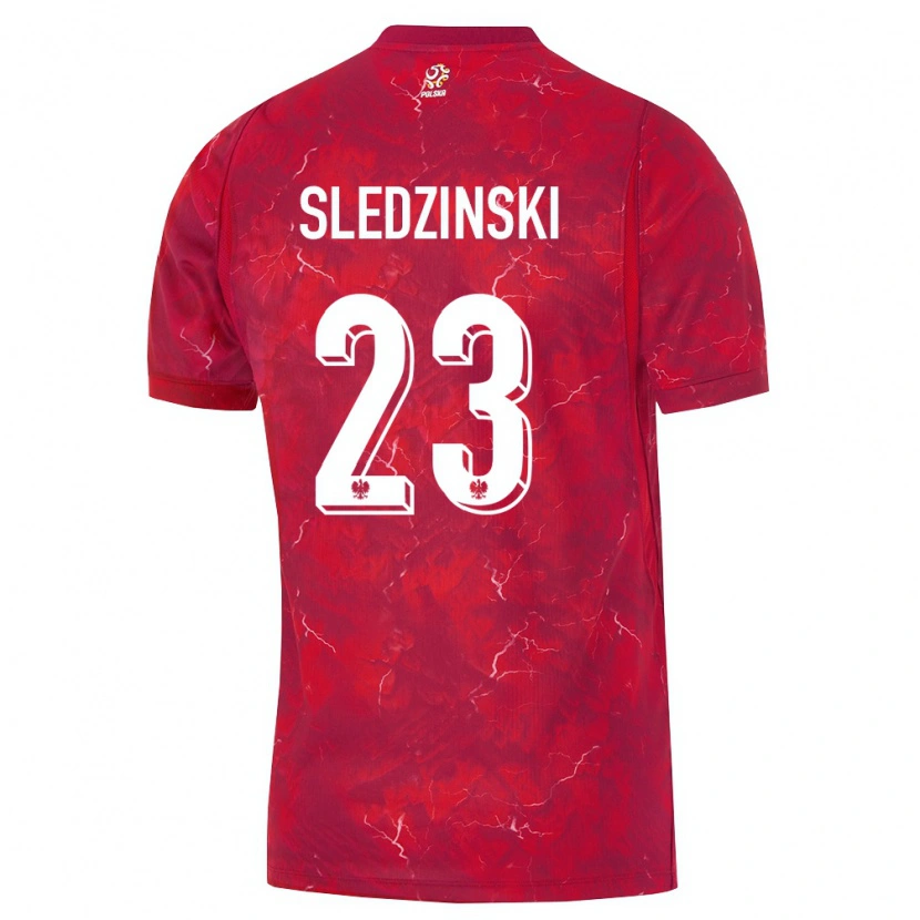 Danxen Kid Poland Eryk Sledzinski #23 Red White Away Jersey 26-28 T-Shirt