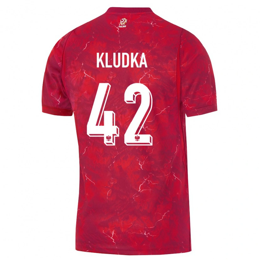Danxen Kid Poland Bartlomiej Kludka #42 Red White Away Jersey 26-28 T-Shirt