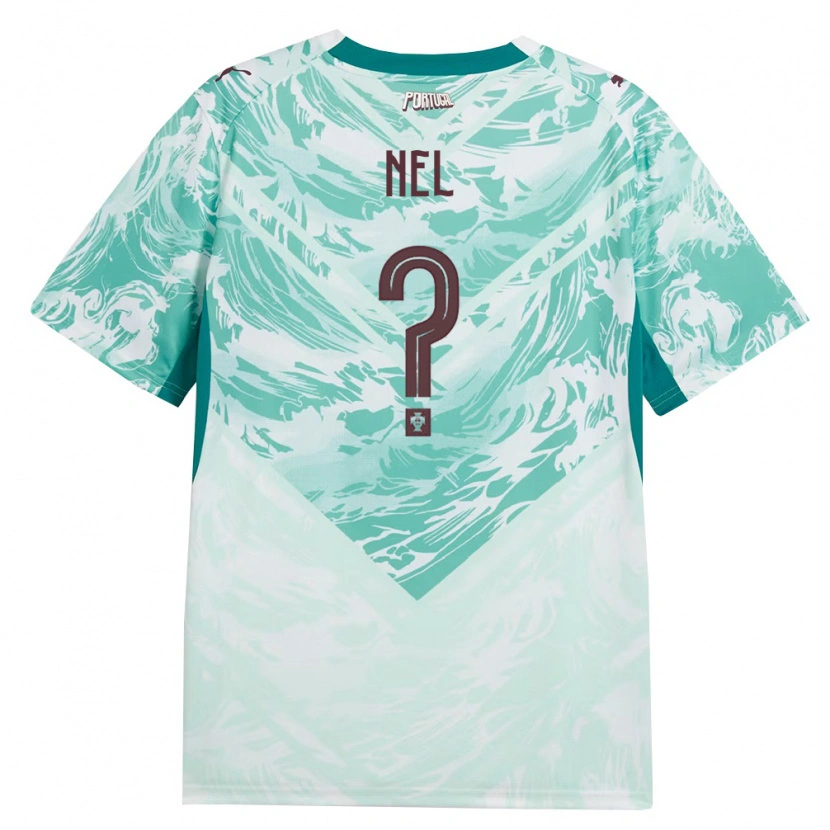 Danxen Kid Portugal Rafael Nel #0 Sky Blue White Green Away Jersey 26-28 T-Shirt