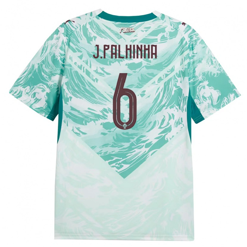 Danxen Kid Portugal João Palhinha #6 Sky Blue White Green Away Jersey 26-28 T-Shirt