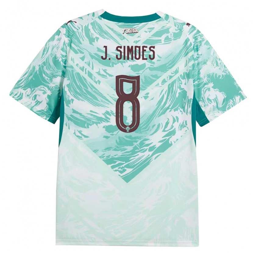 Danxen Kid Portugal João Simões #8 Sky Blue White Green Away Jersey 26-28 T-Shirt