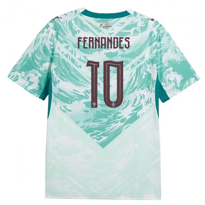 Danxen Kid Portugal Francisco Fernandes #10 Sky Blue White Green Away Jersey 26-28 T-Shirt