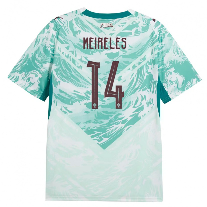 Danxen Kid Portugal Lourenço Meireles #14 Sky Blue White Green Away Jersey 26-28 T-Shirt