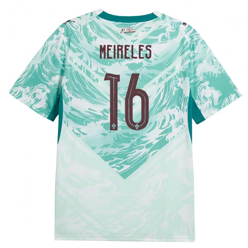 Danxen Kid Portugal Afonso Meireles #16 Sky Blue White Green Away Jersey 26-28 T-Shirt