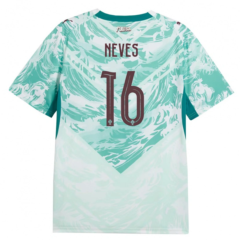 Danxen Kid Portugal Gil Neves #16 Sky Blue White Green Away Jersey 26-28 T-Shirt