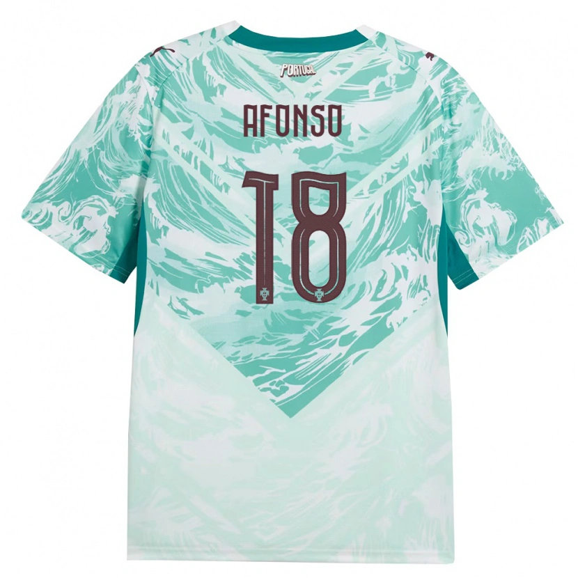 Danxen Kid Portugal Jacobo Afonso #18 Sky Blue White Green Away Jersey 26-28 T-Shirt