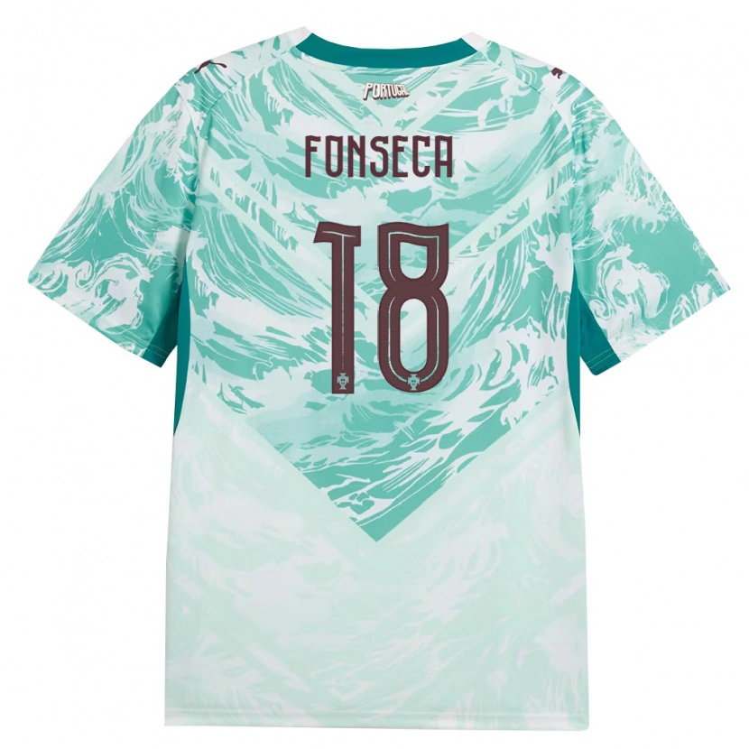 Danxen Kid Portugal Simão Fonseca #18 Sky Blue White Green Away Jersey 26-28 T-Shirt