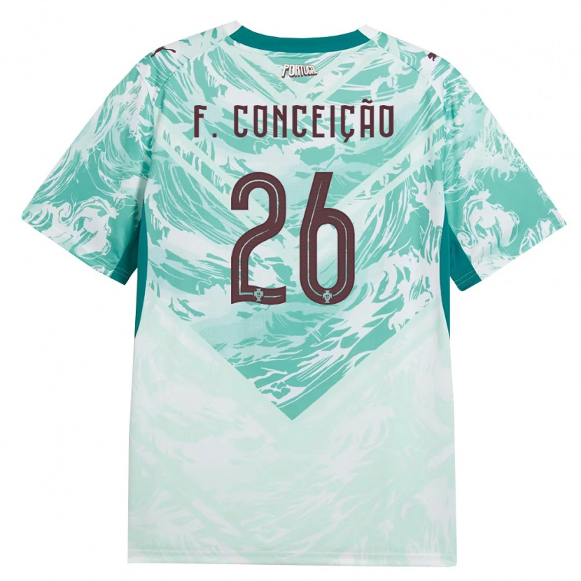 Danxen Kid Portugal Francisco Conceição #26 Sky Blue White Green Away Jersey 26-28 T-Shirt