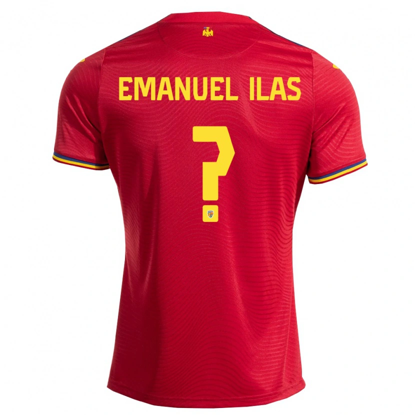 Danxen Kid Romania Emanuel Ilaș #0 Red Navy Yellow Away Jersey 26-28 T-Shirt