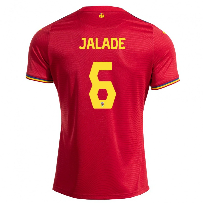 Danxen Kid Romania Robert Jălade #6 Red Navy Yellow Away Jersey 26-28 T-Shirt