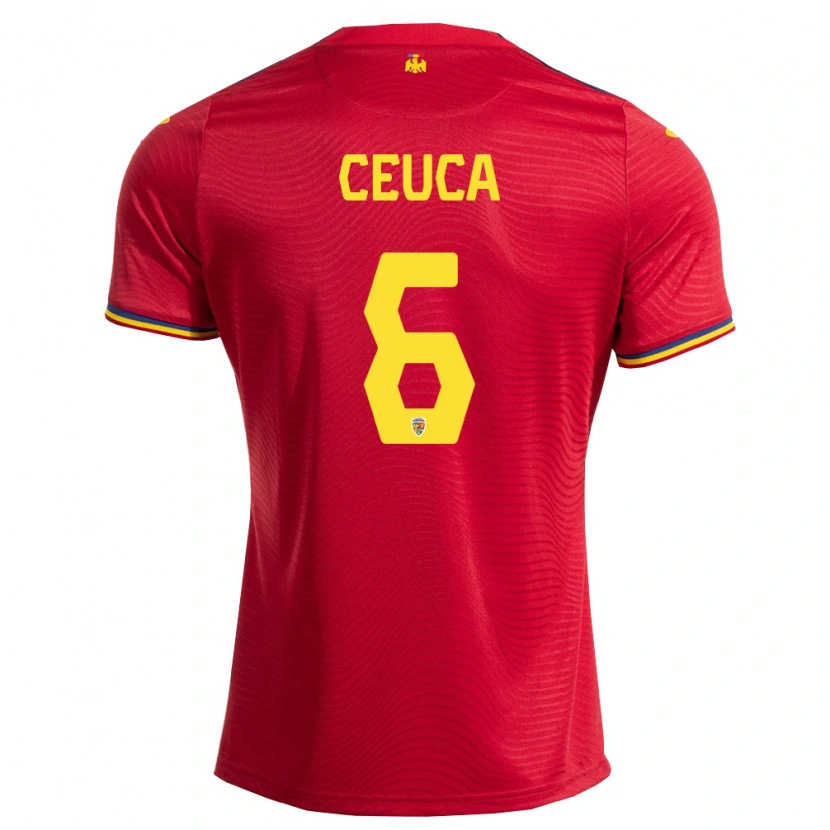 Danxen Kid Romania Matei Ceuca #6 Red Navy Yellow Away Jersey 26-28 T-Shirt