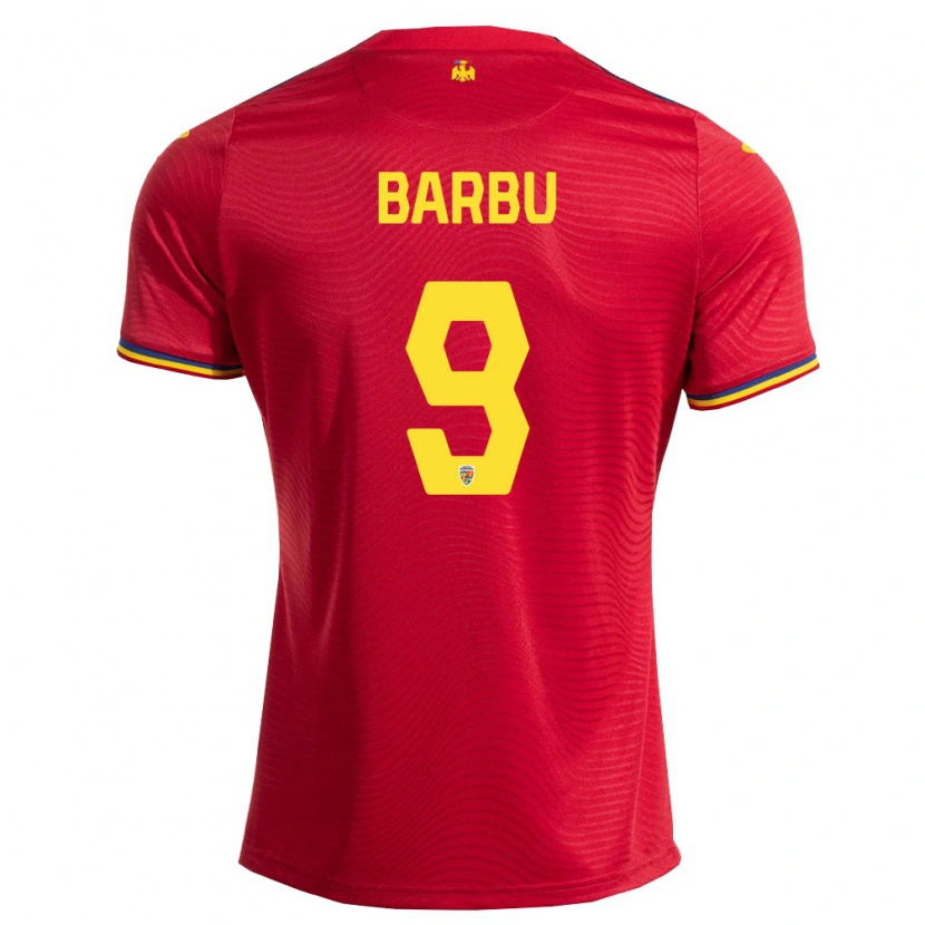 Danxen Kid Romania David Barbu #9 Red Navy Yellow Away Jersey 26-28 T-Shirt