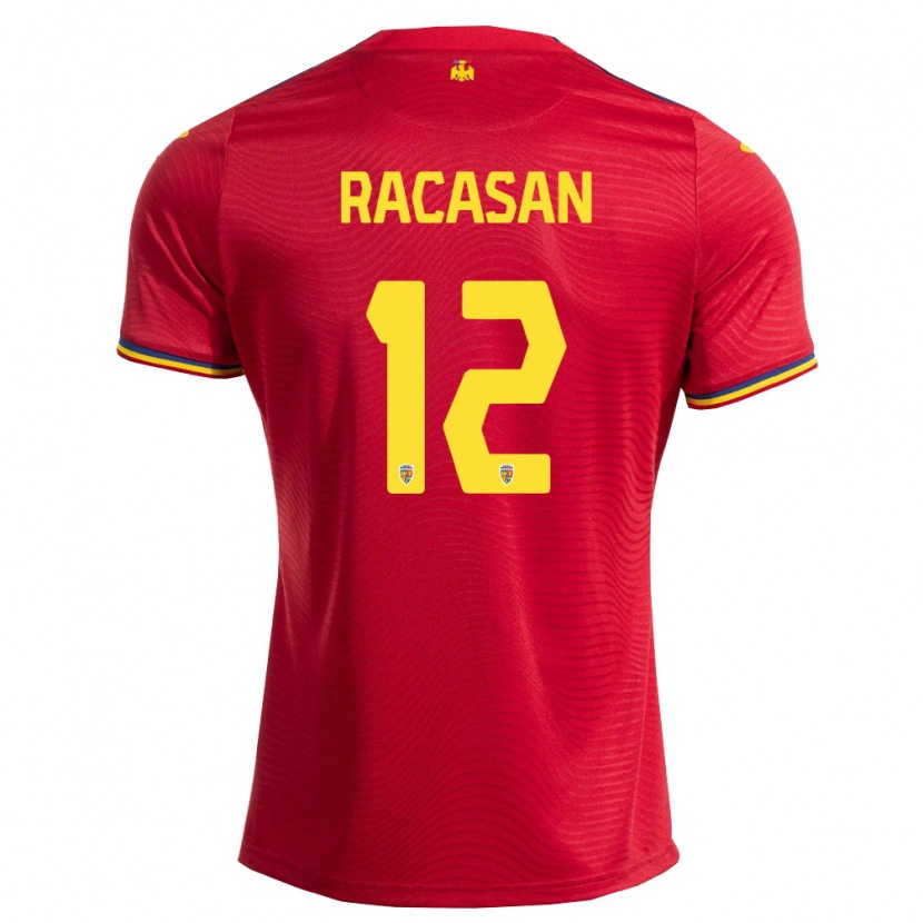 Danxen Kid Romania Mihai Răcășan #12 Red Navy Yellow Away Jersey 26-28 T-Shirt