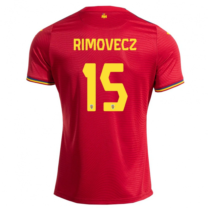Danxen Kid Romania Sergiu Rimovecz #15 Red Navy Yellow Away Jersey 26-28 T-Shirt