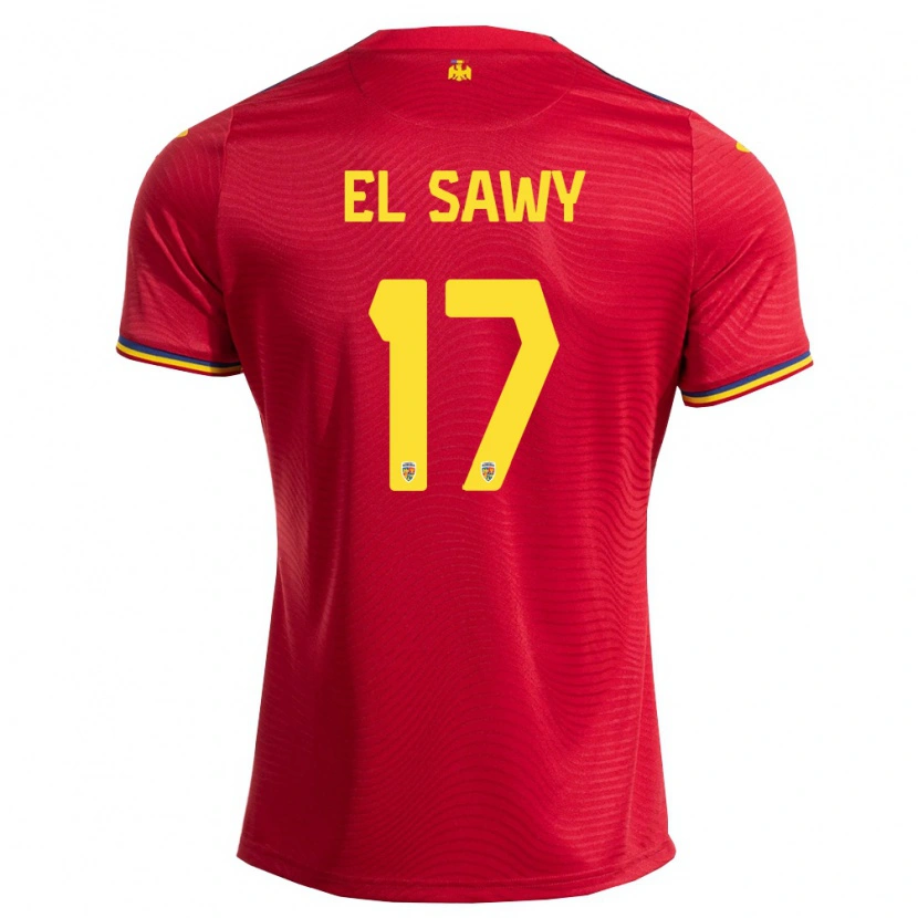 Danxen Kid Romania Omar El Sawy #17 Red Navy Yellow Away Jersey 26-28 T-Shirt