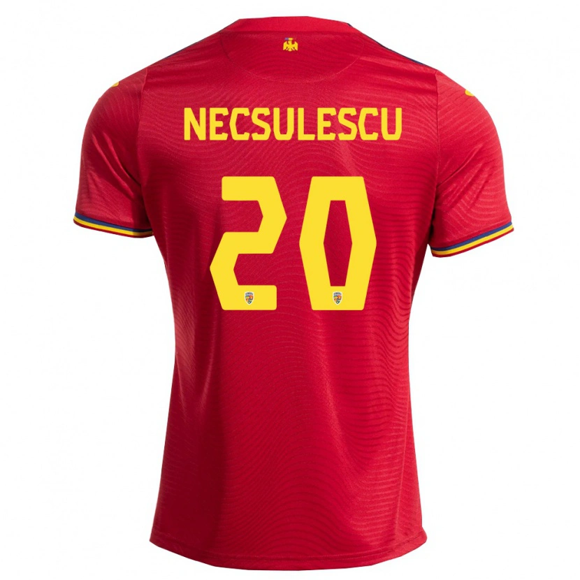 Danxen Kid Romania Robert Necșulescu #20 Red Navy Yellow Away Jersey 26-28 T-Shirt