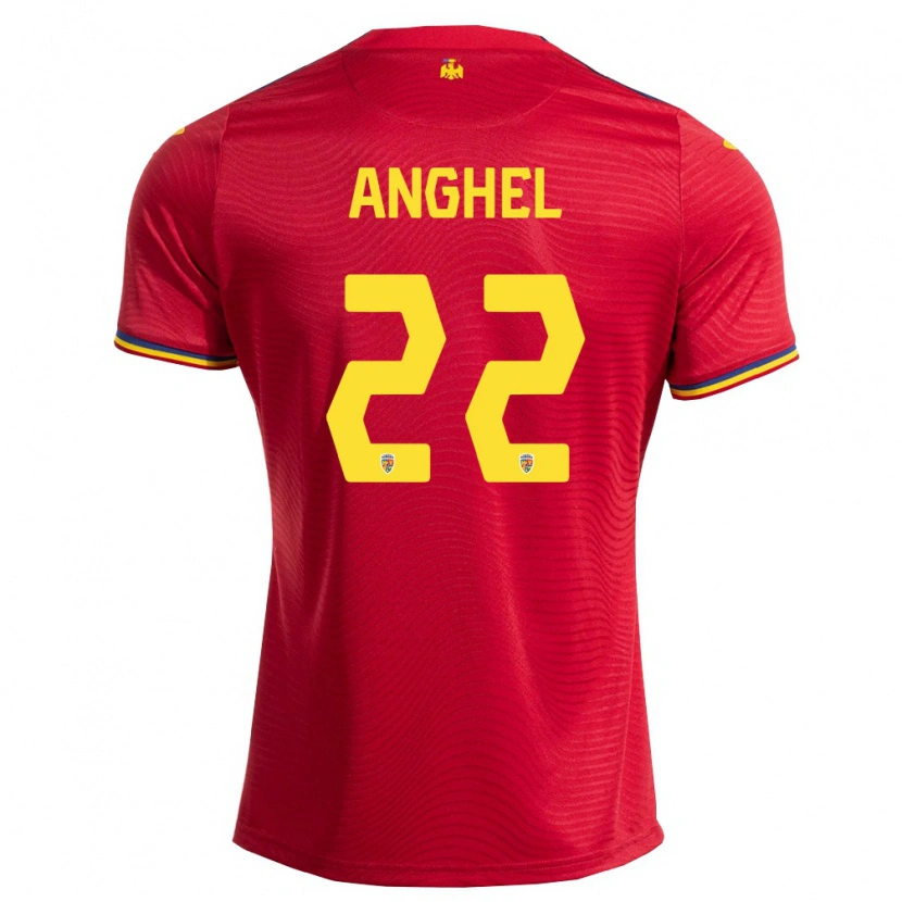 Danxen Kid Romania Ayan Anghel #22 Red Navy Yellow Away Jersey 26-28 T-Shirt